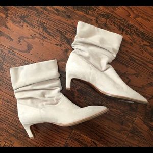 New Aquatalia Maddy Weatherproof Mid-Heel Slouch Boots Ivory